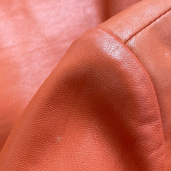 Cache Women's Orange Faux Leather Button-Front Jacket Stylish Fit - Picture 8 of 11